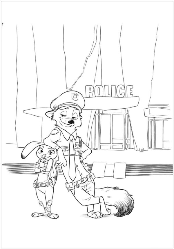 Dibujos de Ahora Nick se ha Convertido en Oficial de Policía para colorear