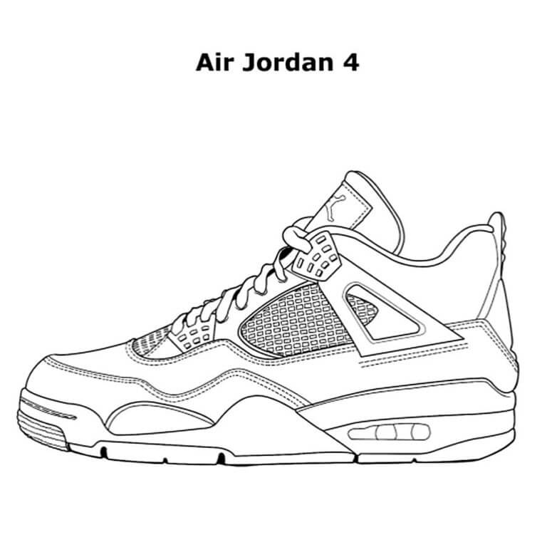 Dibujos de Air Jordan 4 Básico para colorear