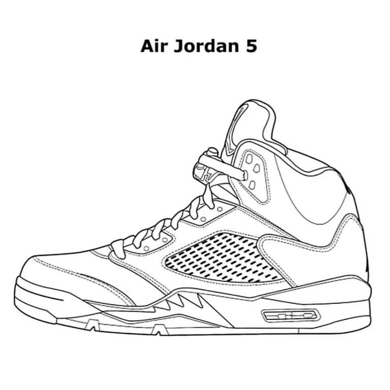 Air Jordan 5 para colorir