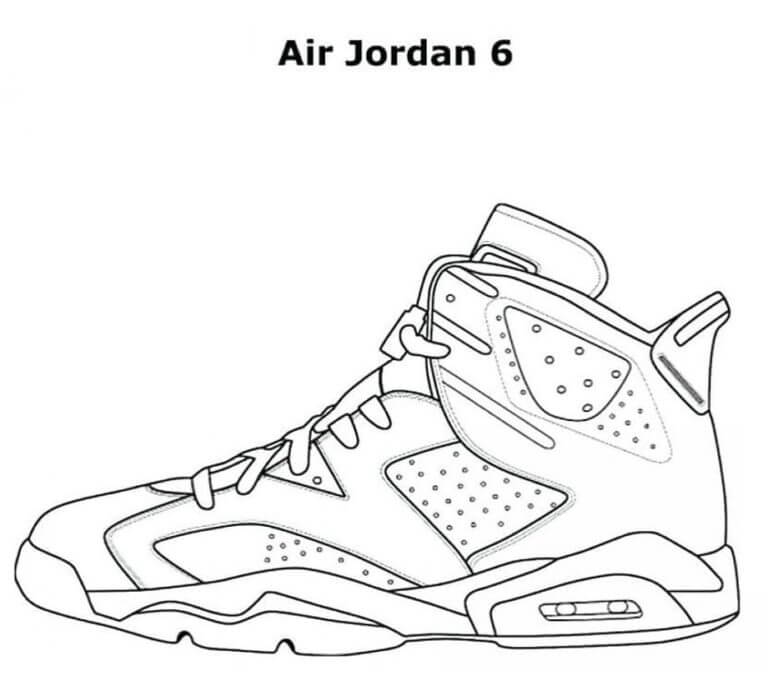 Dibujos de Air Jordan 6 para colorear