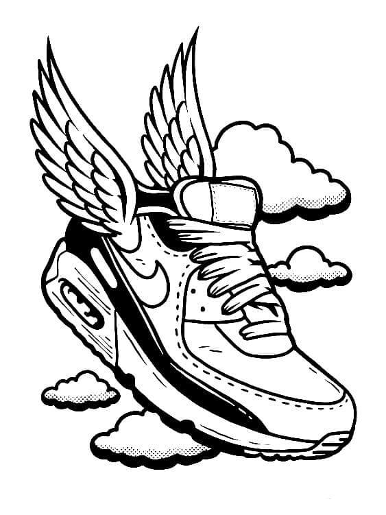 Dibujos de Air Jordan Con Alas para colorear