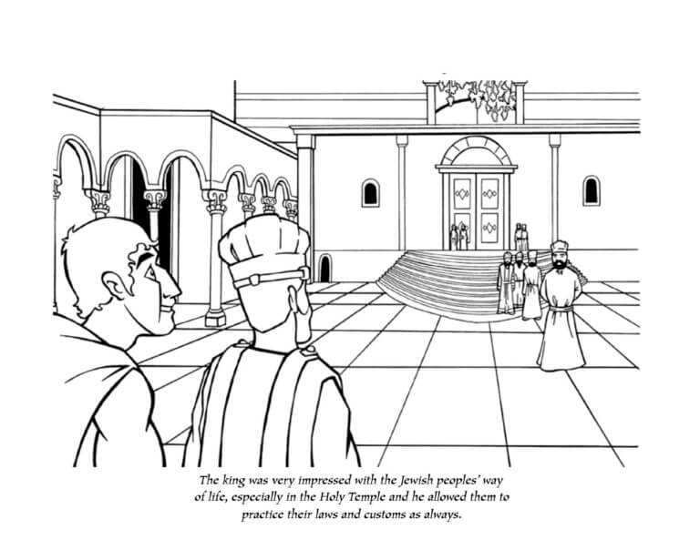 Dibujos de Alejandro Magno En El Templo para colorear