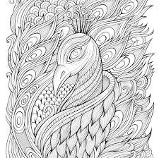 Dibujos de Alivio del Estrés de la Cara del pavo Real para colorear