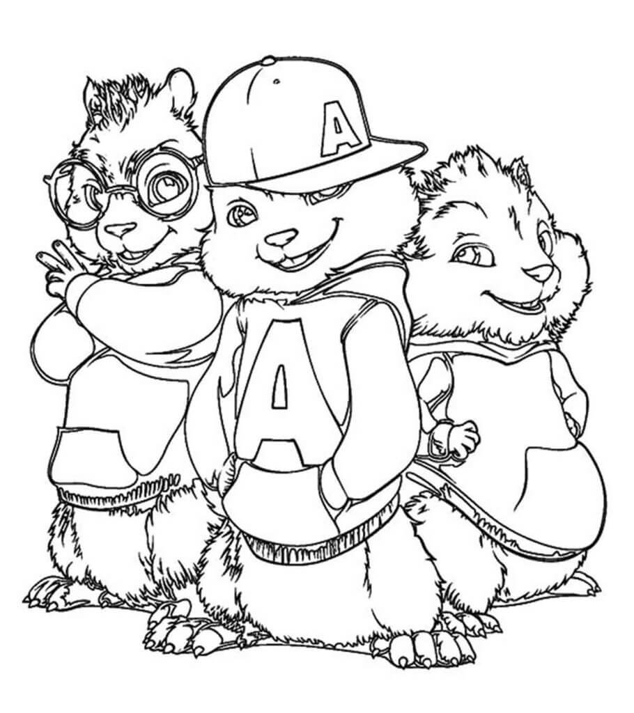 Alvin Chipmunk y sus Amigos para colorear, imprimir e dibujar – ColoringLib