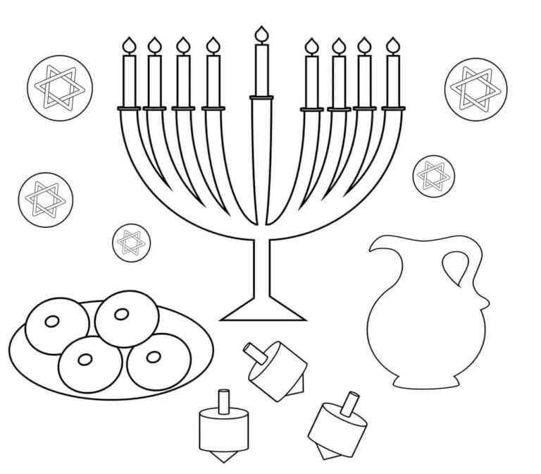 Ambiente Festivo Para Hanukkah para colorir