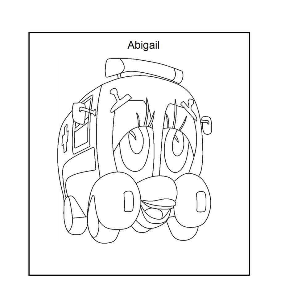 Ambulancia Abigail para colorir