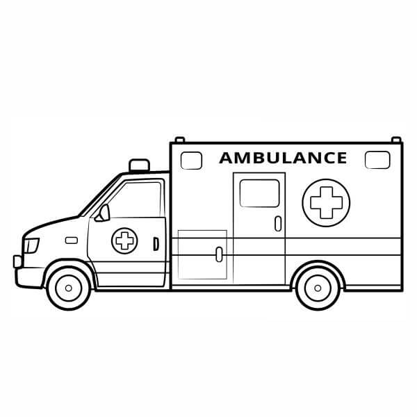 Dibujos de Ambulancia Básica para colorear