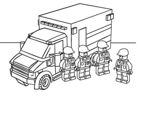 Ambulancia LEGO para colorir
