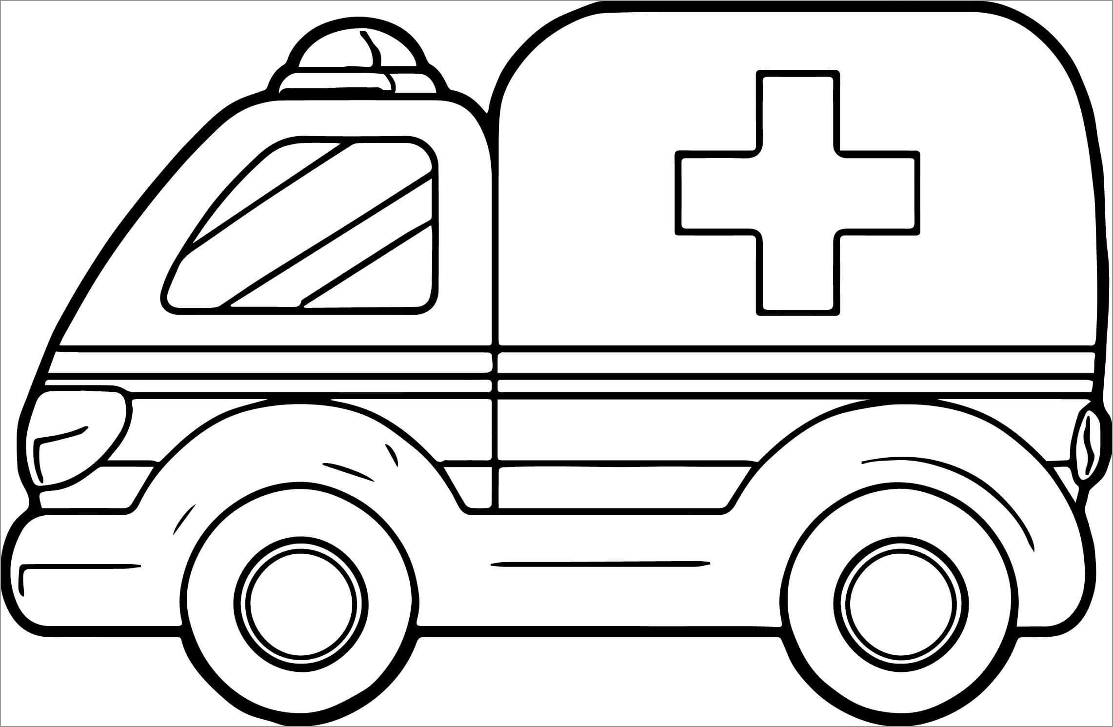 Dibujos de Ambulancia de Dibujos Animados para colorear