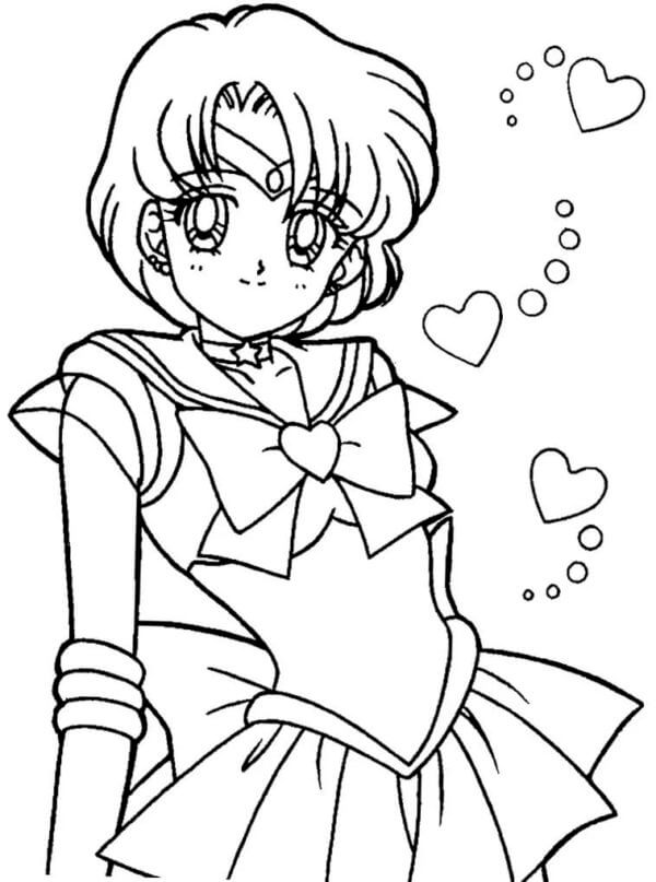 Ami, Que Se Transforma En Sailor Mercury para colorir