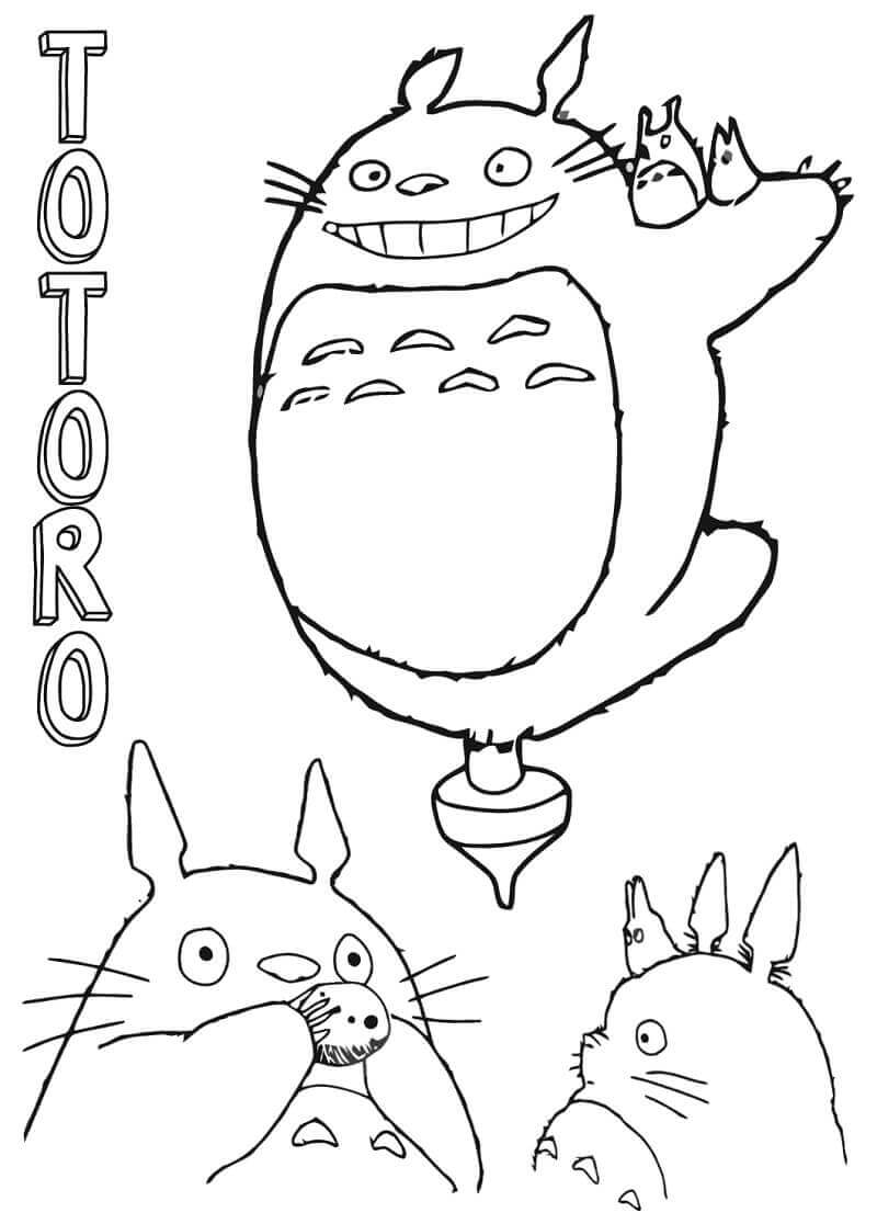 Amistoso Totoro Divertido para colorir