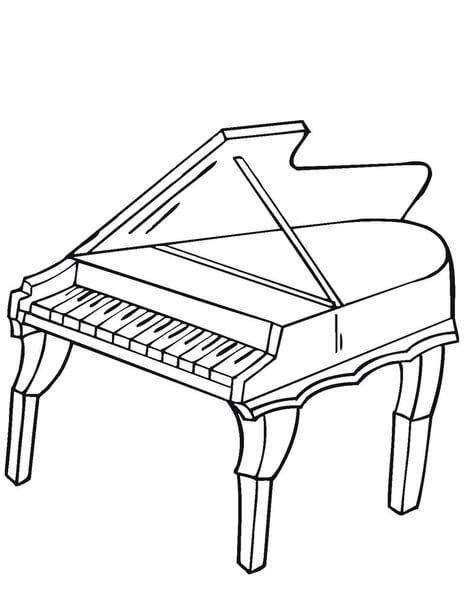 Amo el Piano para colorir
