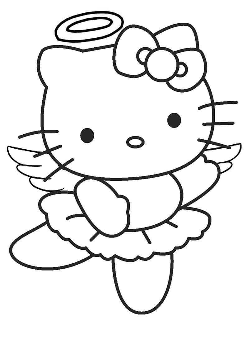 Dibujos de Ángel Hello Kitty para colorear