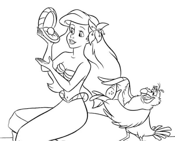 Dibujos de Anillo De Perlas Para Ariel para colorear