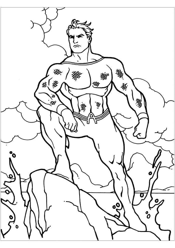 Dibujos de Aquaman Fuerte para colorear