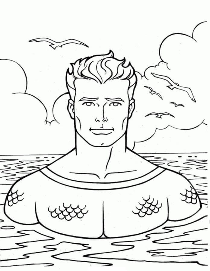 Dibujos de Aquaman sube a la Superficie para colorear