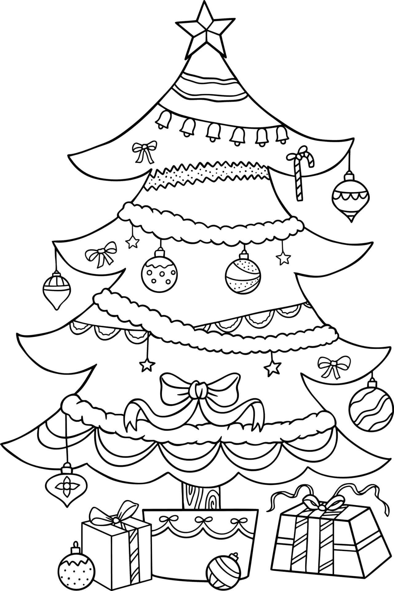 Dibujos de Árbol de Navidad Increíble para colorear
