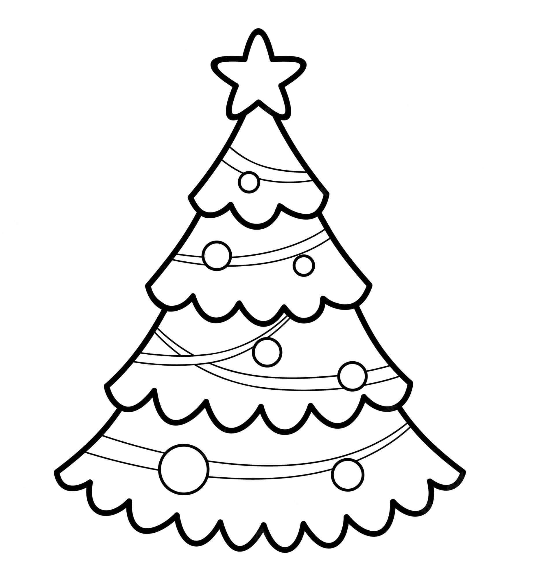 Dibujos de Árbol de Navidad Normal para colorear