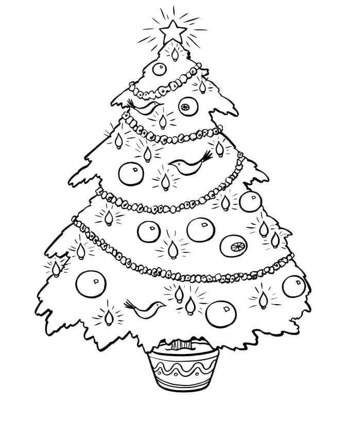 Dibujos de Arbol de Navidad Pequeño para colorear