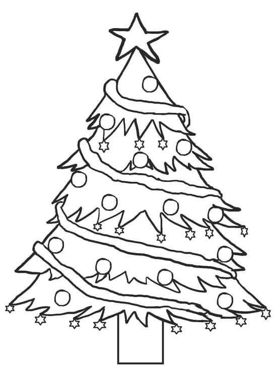 Dibujos de Árbol de Navidad Sencillo para colorear