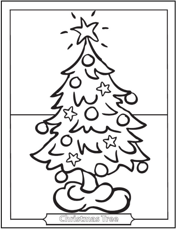 Árbol de Navidad de Dibujo Básico para colorir