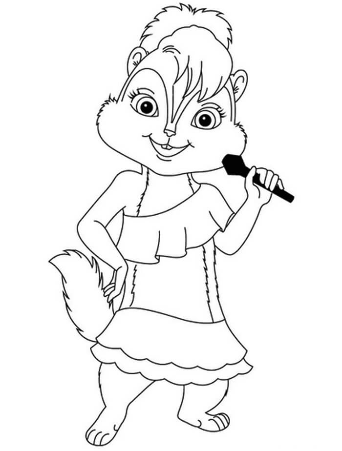 Ardilla Cantando para colorir