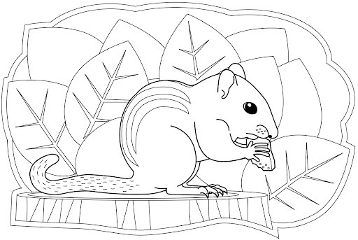 Ardilla Comiendo Bellota para colorir