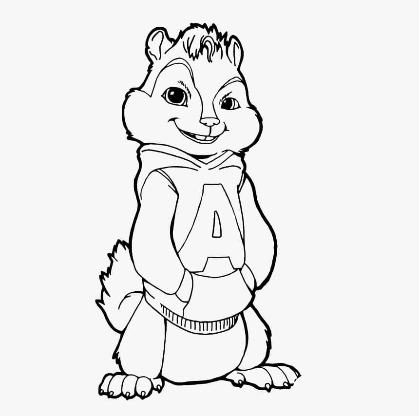Ardillas Alvin Divertido para colorir