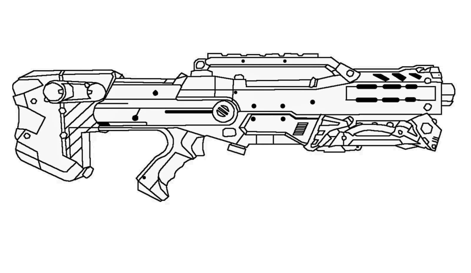 Dibujos de Armas Nerf súper Precisas para colorear