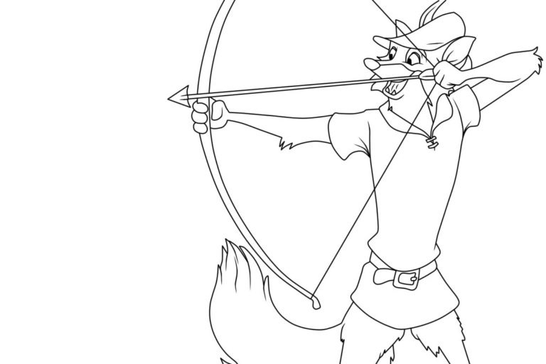Arquero Robin Hood para colorir