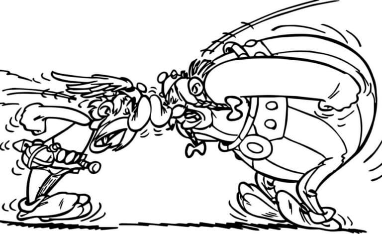 Dibujos de Asterix vs Obelix para colorear