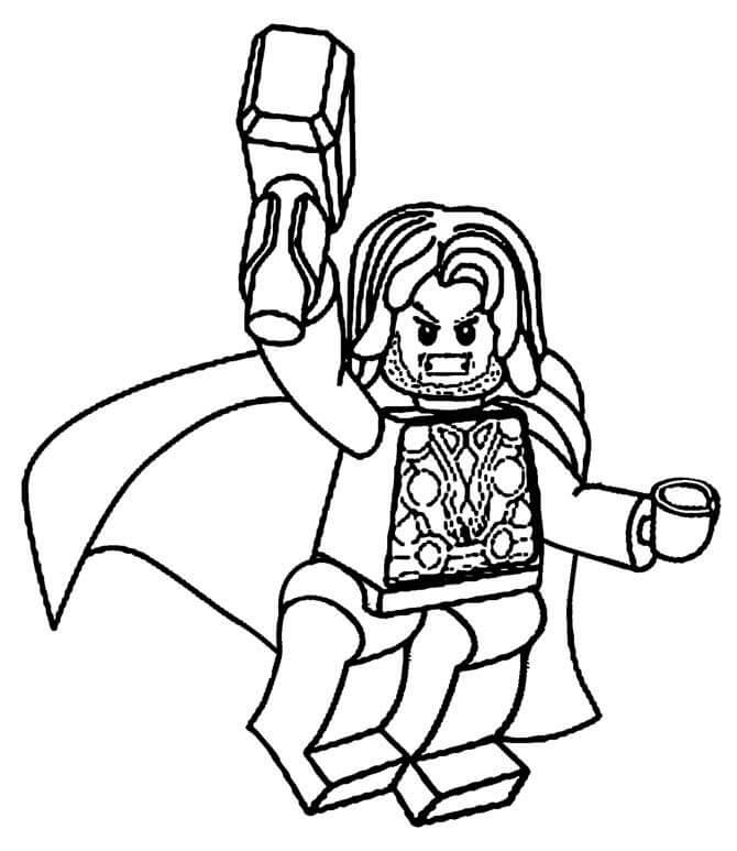 Ataque de Lego Thor para colorir