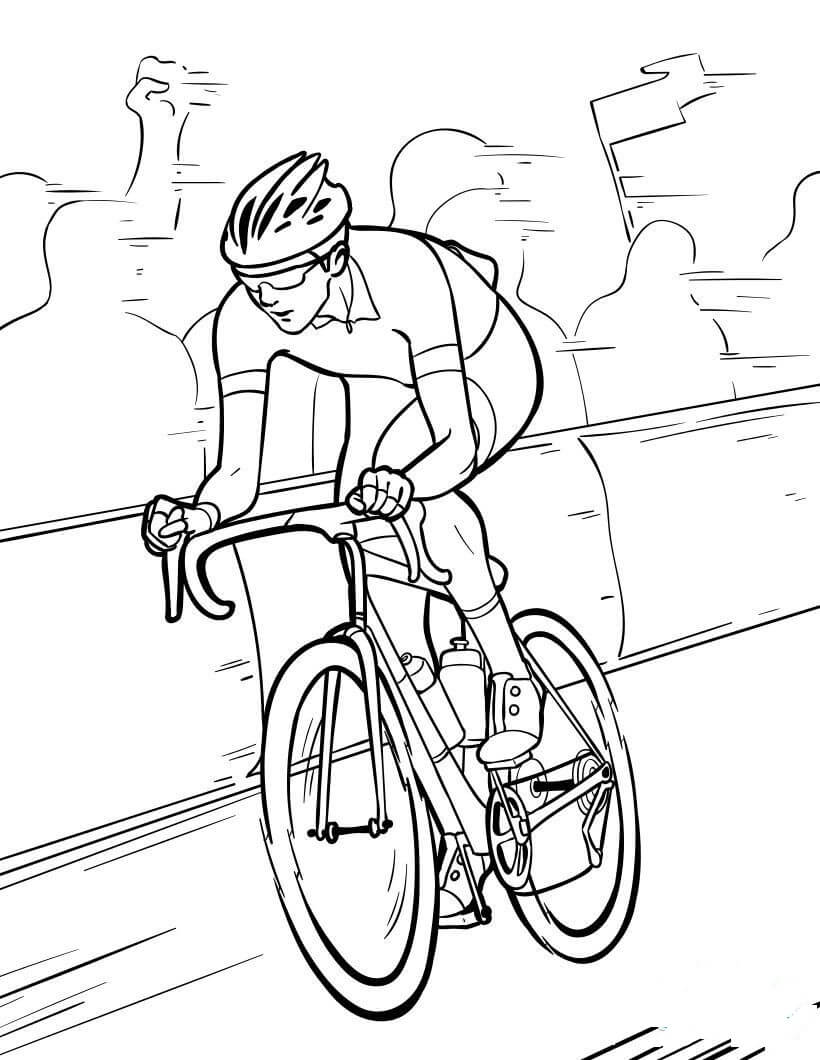 Atleta de Ciclismo para colorir