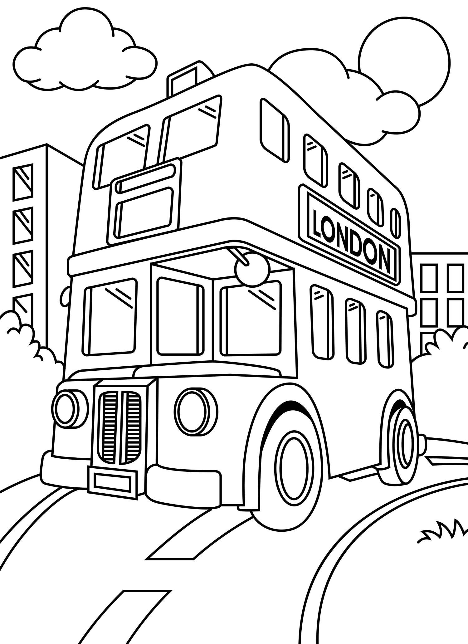 Dibujos de Autobús de Dos Pisos para colorear