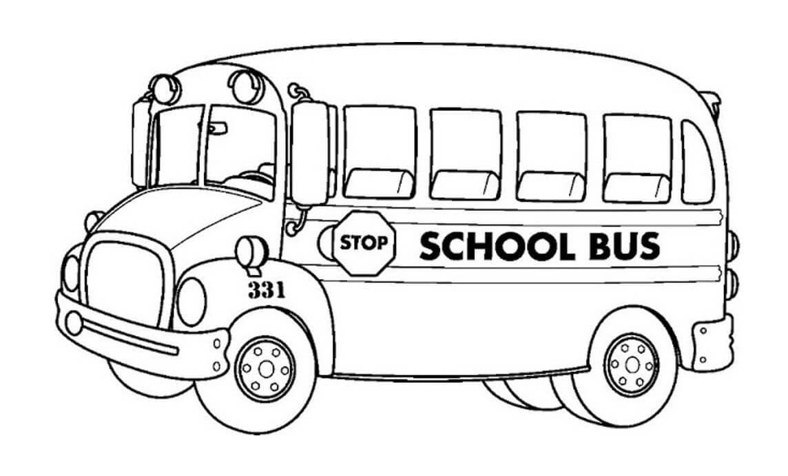 Autobús Escolar Básico para colorir