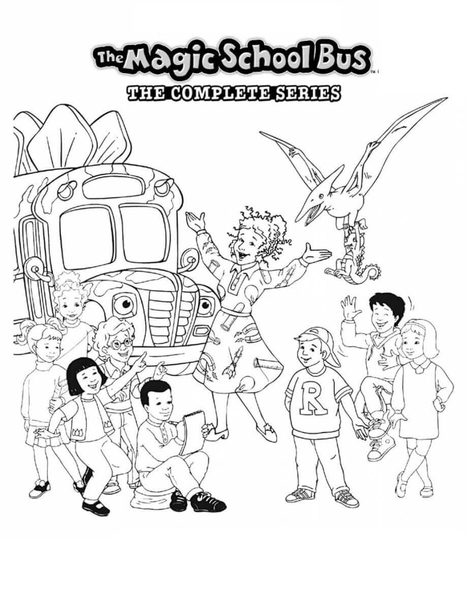 Dibujos de Autobús Escolar Mágico para colorear