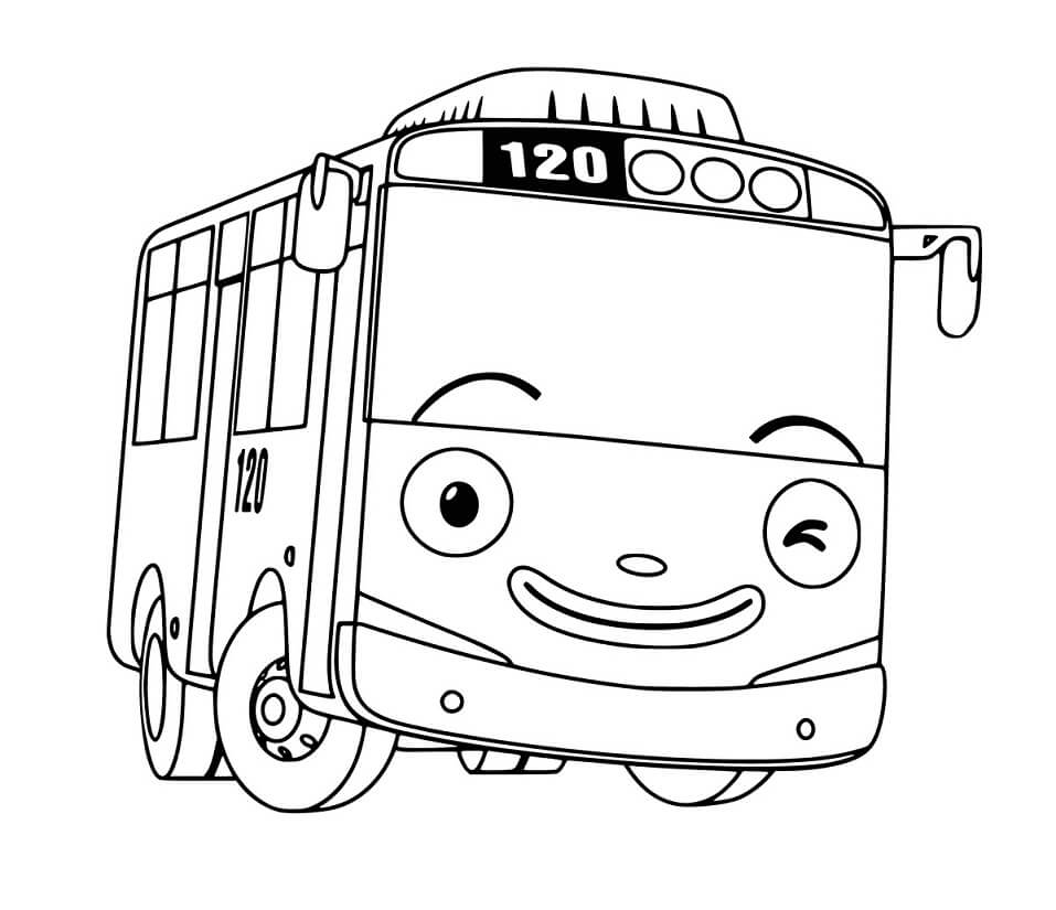 Dibujos de Autobús Sonriendo para colorear