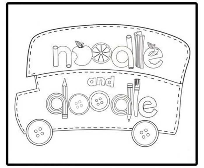 Autobús de Fideos y Doodle para colorir
