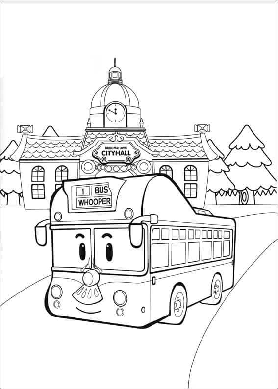Dibujos de Autobús de Robocar Poli para colorear