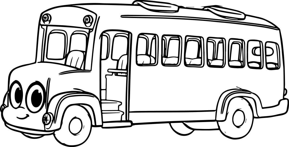 Autobús escolar Mágico Sonriendo para colorir