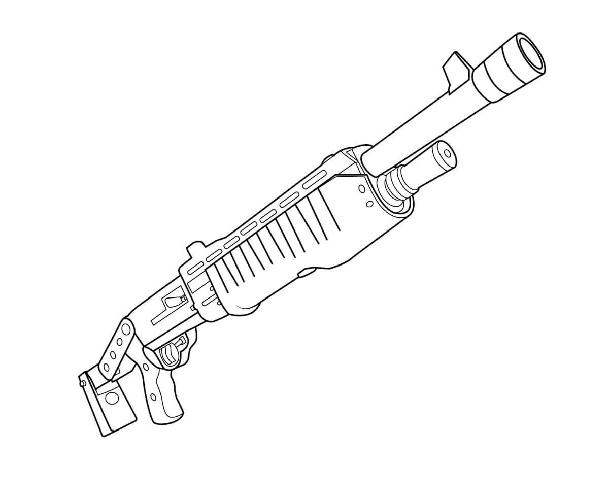 Avestruz Arma Fortnite para colorir