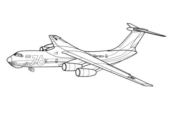 Dibujos de Avión Civil-Militar IL-76 para colorear