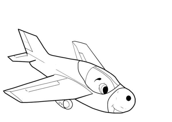 Avión De Dibujos Animados para colorir