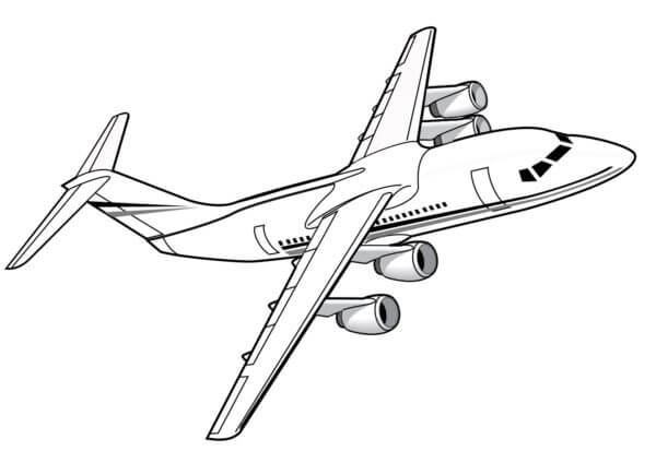 Avión De Pasajeros Con Estilo para colorir
