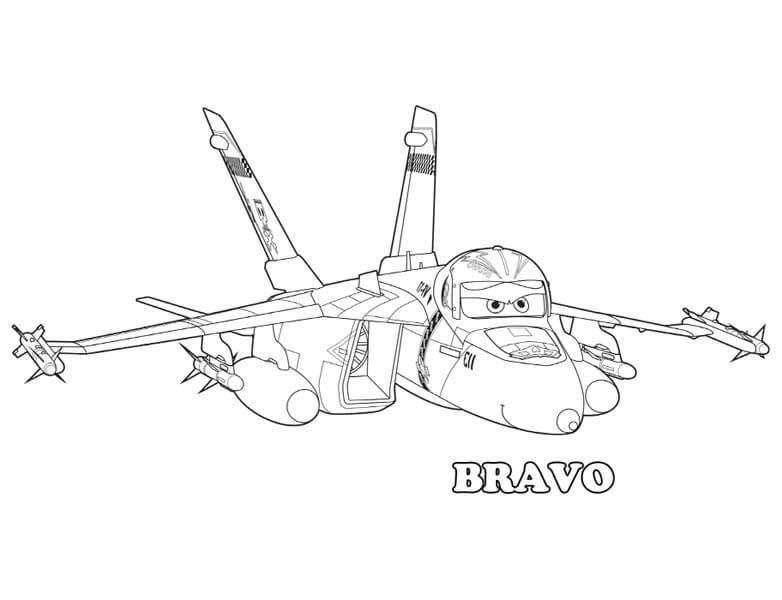 Dibujos de Aviones Bravo para colorear