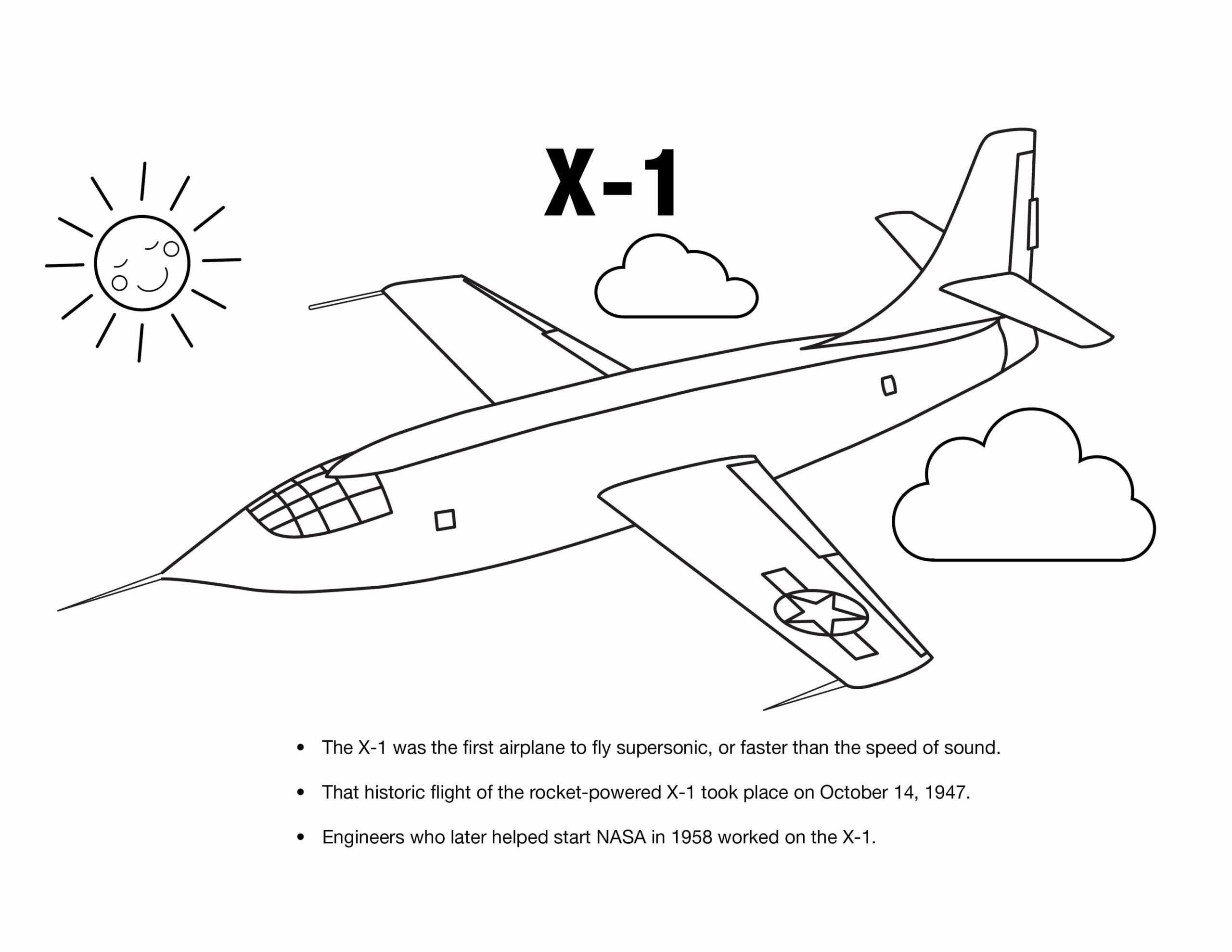 Aviones X-1 para colorir