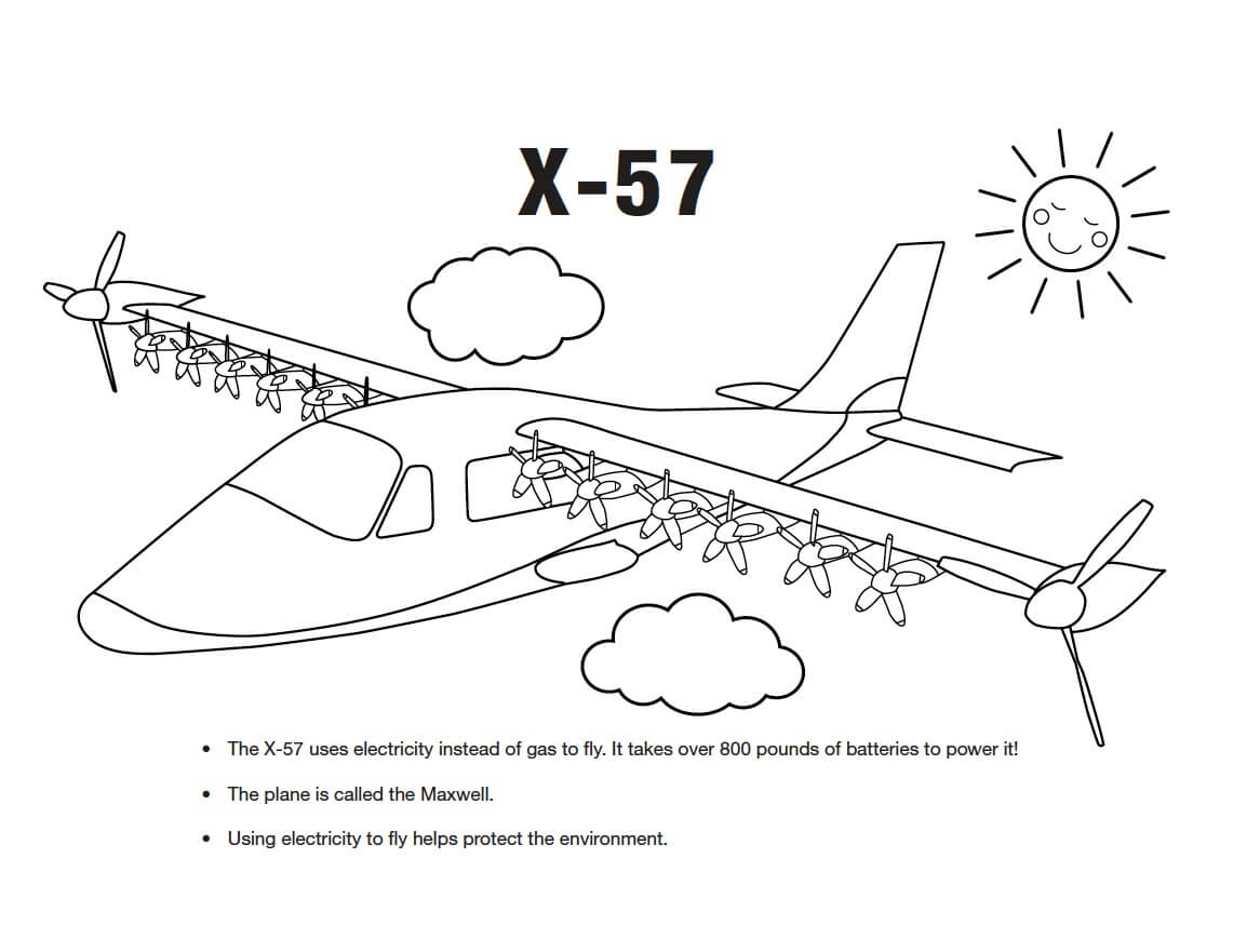 Dibujos de Aviones X-57 para colorear