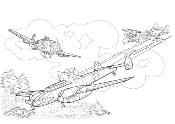 Dibujos de Aviones de Combate de la Segunda Guerra Mundial para colorear