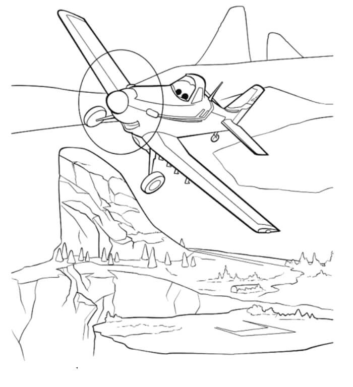 Dibujos de Aviones de Dibujos Animados Volando para colorear