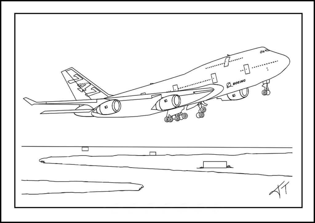 Dibujos de Avión Boeing listo para Volar para colorear